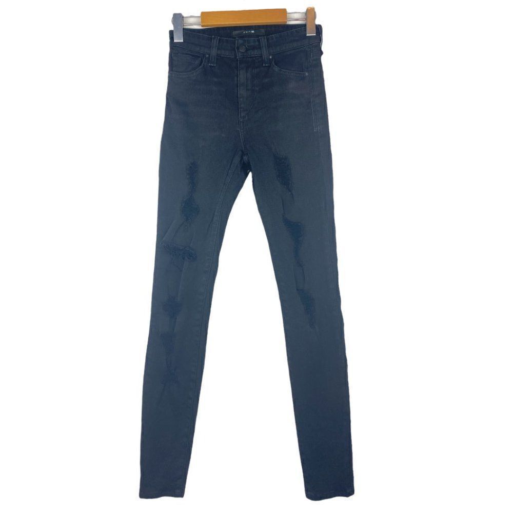 JOE'S JEANS Womens Black Destroyed High Rise Skinny Leg Stretch Jeans US 24